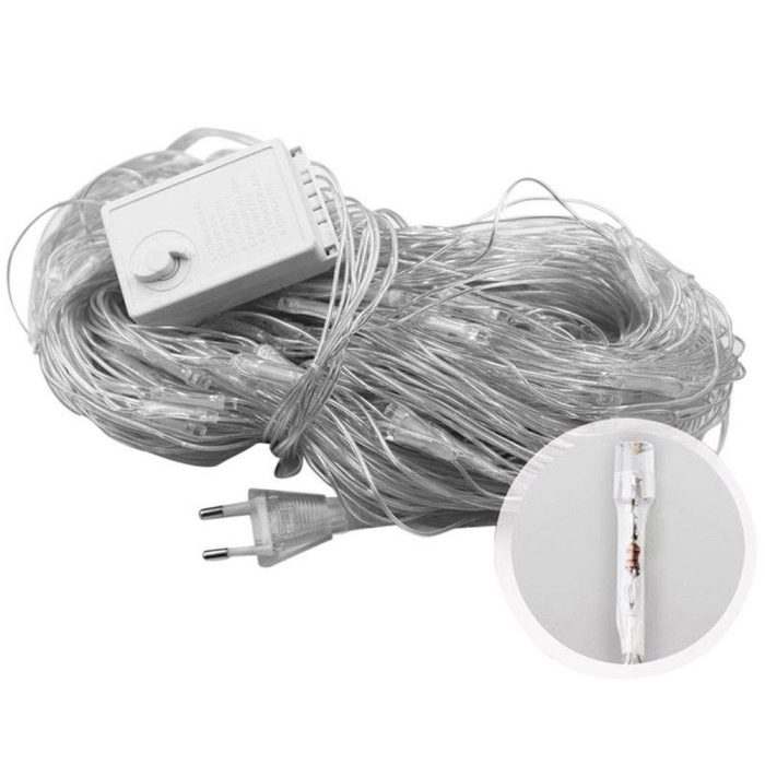 Instalatie de Craciun Tip Plasa Fir Transparent 1,5 m X 1,5 m 120 Leduri Alb Rece 2809W [4]