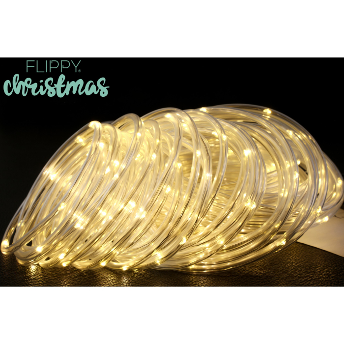 Instalatie luminoasa de Craciun tip furtun luminos, 300 LED-uri, 32 metri lungime, 8 programe, 2 metri prelungitor, sarma din cupru, incarcare solara, alb cald, Flippy [4]