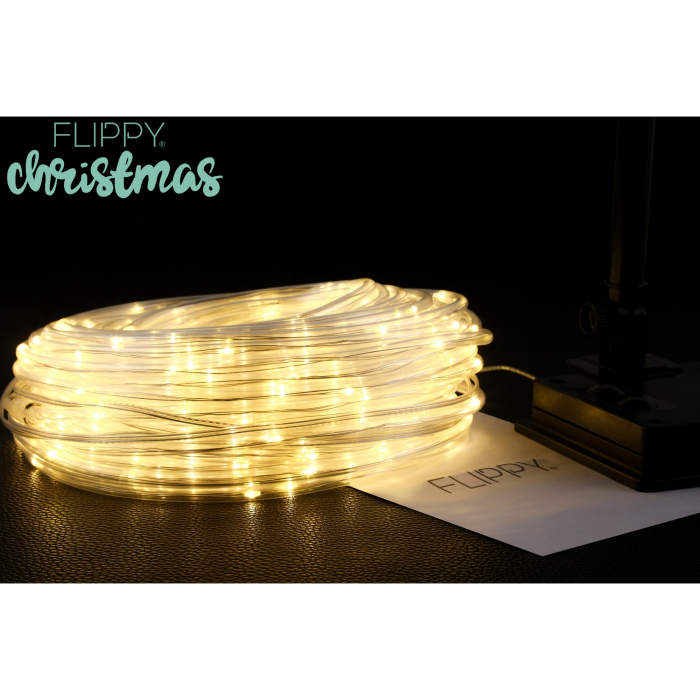 Instalatie luminoasa de Craciun tip furtun luminos, 300 LED-uri, 32 metri lungime, 8 programe, 2 metri prelungitor, sarma din cupru, incarcare solara, alb cald, Flippy [2]