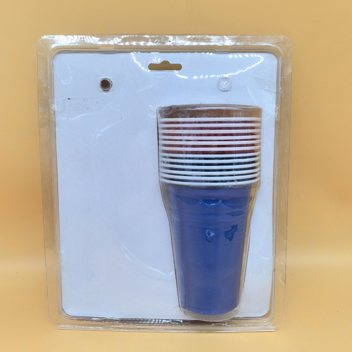 Joc de Baut BEER PONG, Flippy, Set din 12 Mingi de Tenis si 12 Pahare Reutilizabile, Joc Interactiv pentu Adulti, Albastru Rosu [6]