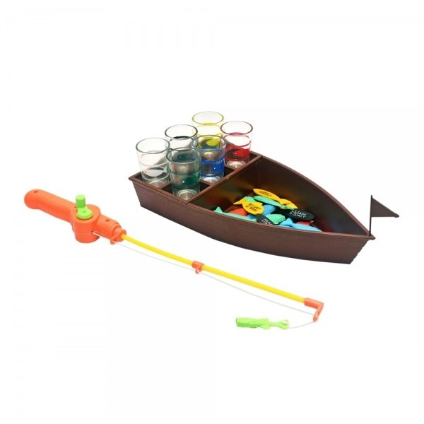 Joc de baut, La pescuit, Flippy, arunca undita si prinde provocarea, pahare de shot din sticla, pentru petreceri, distractiv,  31 x 15 x 5 cm, multicolor [2]