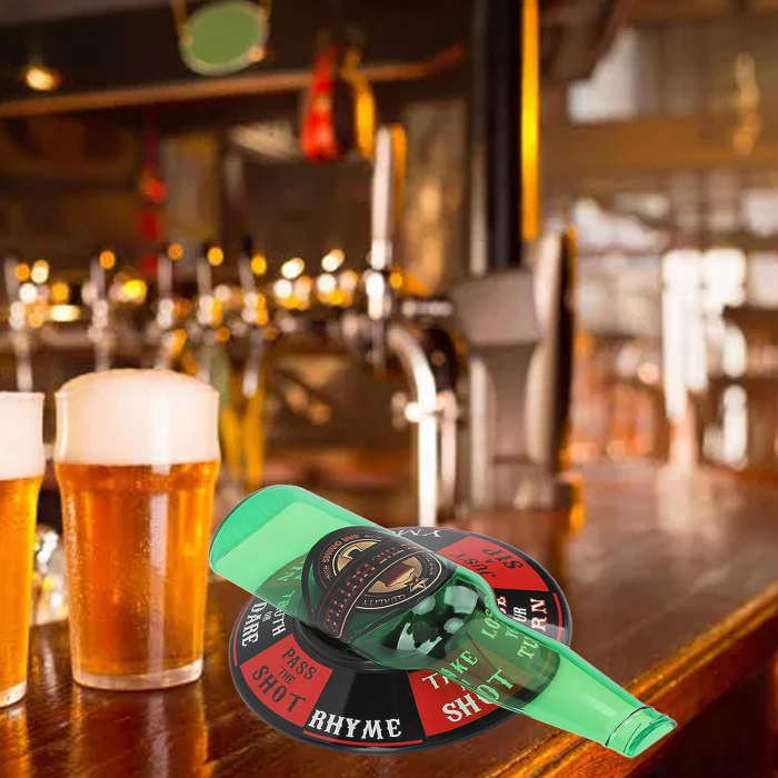 Joc de baut Spin the Bottle Flippy, invarte sticla si accepta provocarea, 2-6 jucatori, material ABS, 18 x 12 cm, multicolor [4]