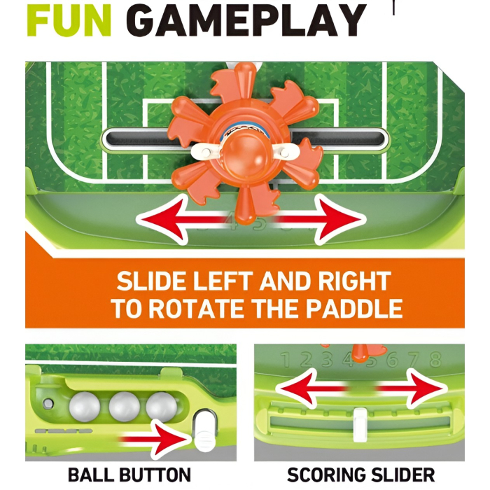Joc de Masa Interactiv de Fotbal pentru Copii, Flippy, 4 Mingi, Tabela Scor, 40.7x27x14.5 cm, Multicolor [4]