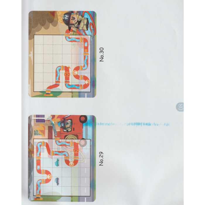 Joc educativ magnetic de interconectare, micul pompier, 15 nivele, 9 carti, pentru copii, +3 ani, multicolor [15]