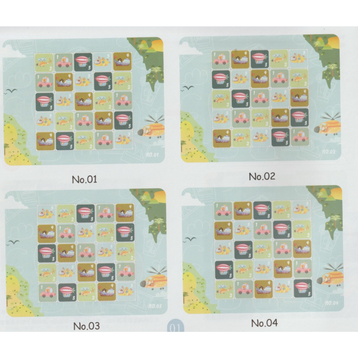 Joc educativ Sudoku cu tablita magnetica, 53 de piese, cartonase cu trafic, Verde [2]