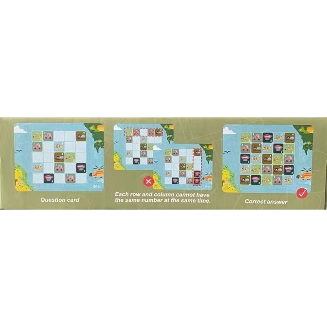 Joc educativ Sudoku cu tablita magnetica, 53 de piese, cartonase cu trafic, Verde [5]
