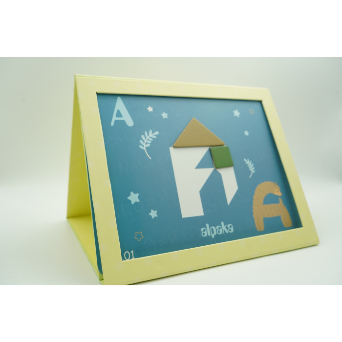 Joc Magnetic Tangram, tabla si forme diverse magnetice, 34 de piese, pentru copii, +3 ani, multicolor [11]