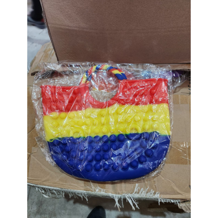 Jucarie Antistres din Silicon, Flippy, Geanta Mare Pop it, Tricolor [1]