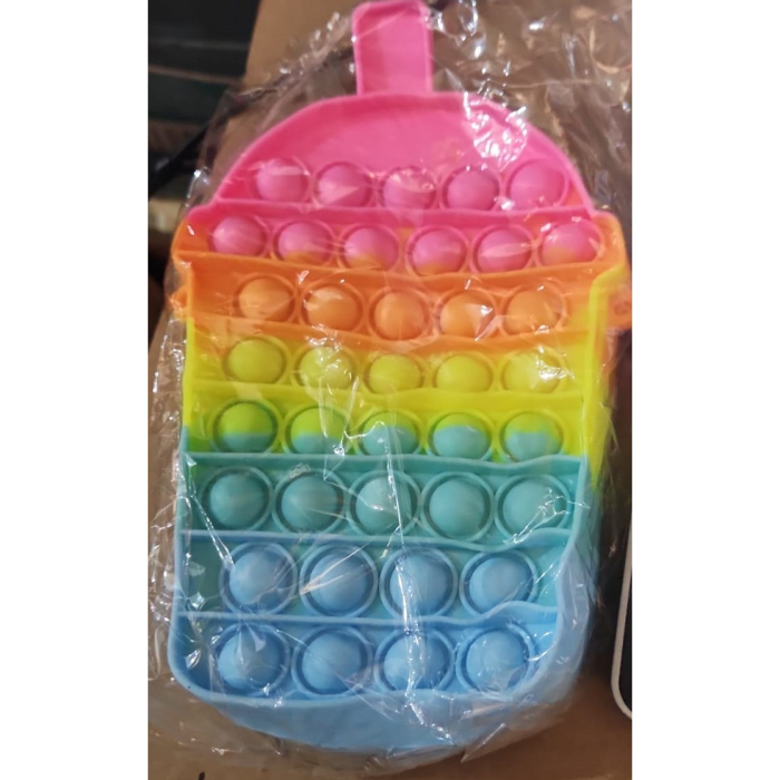 Jucarie antistres din silicon, Flippy, Geanta Pop It, Milkshake, Model 2, Multicolor [1]