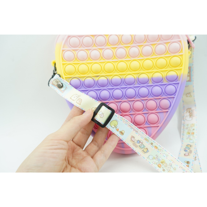 Jucarie Antistres din silicon Flippy, Pop It Now And Flip It, Capsuna, Multicolor [9]