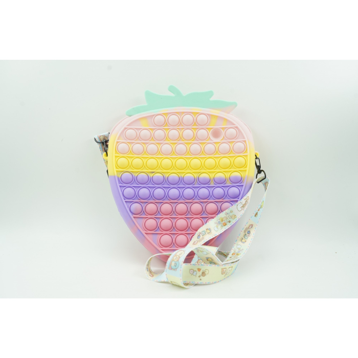 Jucarie Antistres din silicon Flippy, Pop It Now And Flip It, Capsuna, Multicolor [1]