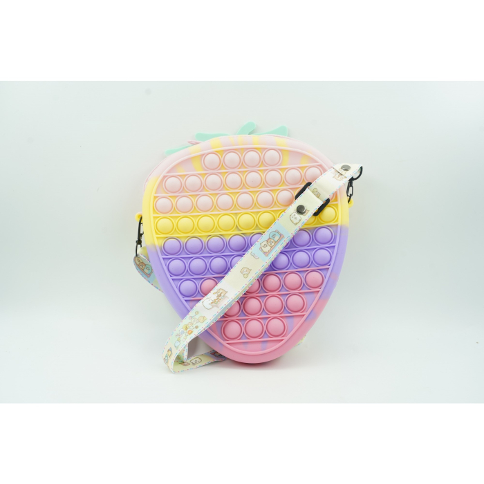 Jucarie Antistres din silicon Flippy, Pop It Now And Flip It, Capsuna, Multicolor [2]