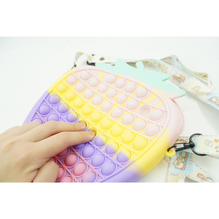 Jucarie Antistres din silicon Flippy, Pop It Now And Flip It, Capsuna, Multicolor [5]