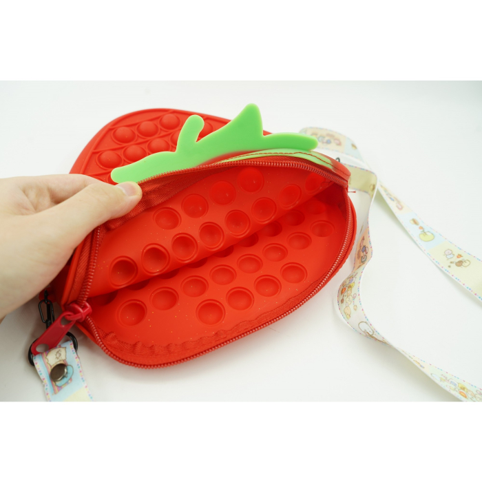 Jucarie Antistres din silicon Flippy, Pop It Now And Flip It, Capsuna, Rosu [6]