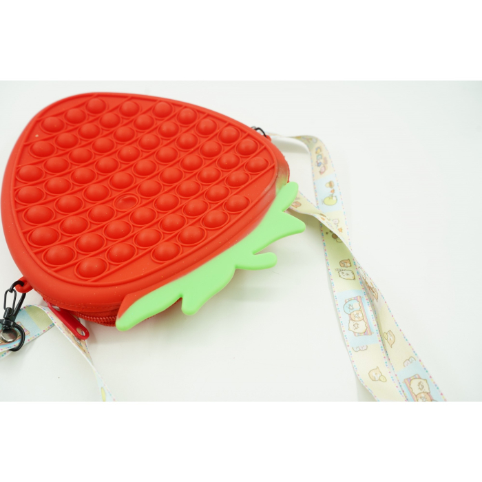 Jucarie Antistres din silicon Flippy, Pop It Now And Flip It, Capsuna, Rosu [8]