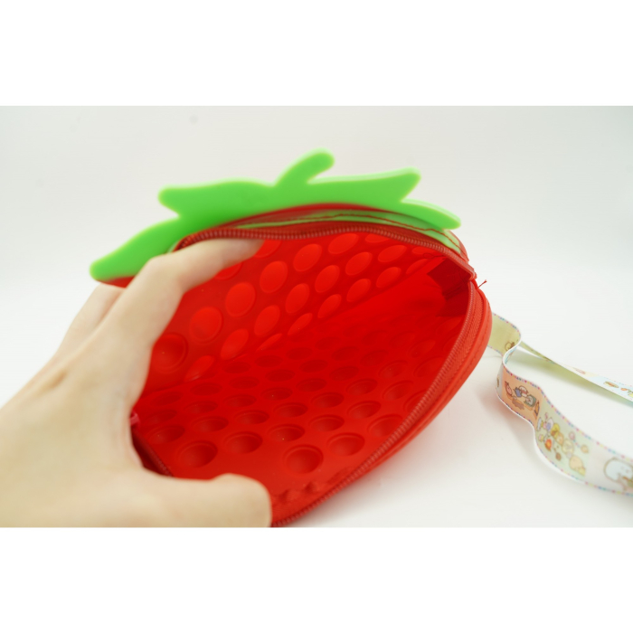 Jucarie Antistres din silicon Flippy, Pop It Now And Flip It, Capsuna, Rosu [5]