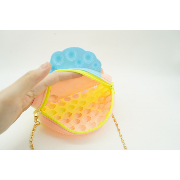 Jucarie antistres din silicon, Flippy, Pop It Now and Flip It, Geanta de umar, Mica printesa, 16 cm, Macarons [5]