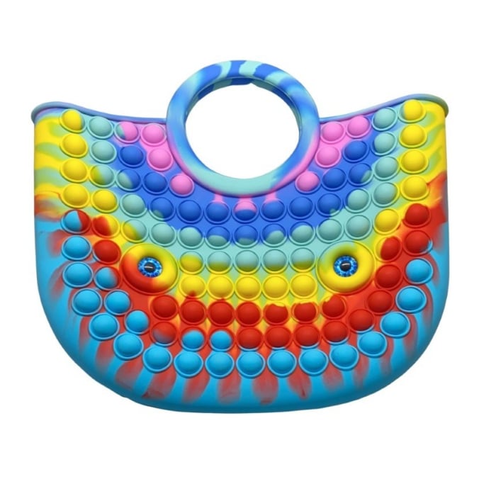 Jucarie Antistres din silicon Flippy, Pop It Now And Flip It, Geanta mare, 28 cm, Multicolor, Model 2 [1]