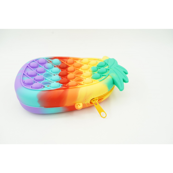Jucarie antistres din silicon, Flippy, Pop It Now and Flip It, Geanta mica, Ananas, Multicolor, Model 1 [4]