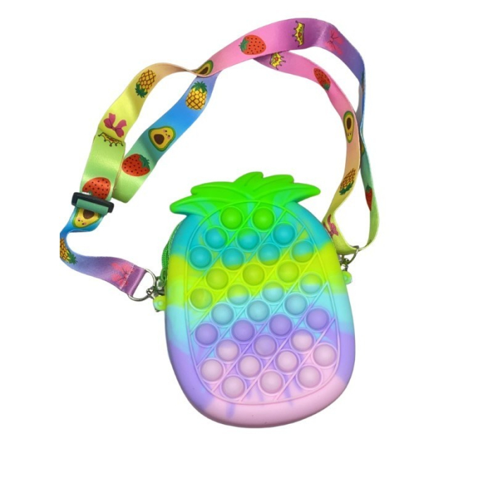 Jucarie antistres din silicon, Flippy, Pop It Now and Flip It, Geanta mica, Ananas, Multicolor, Model 3 [2]