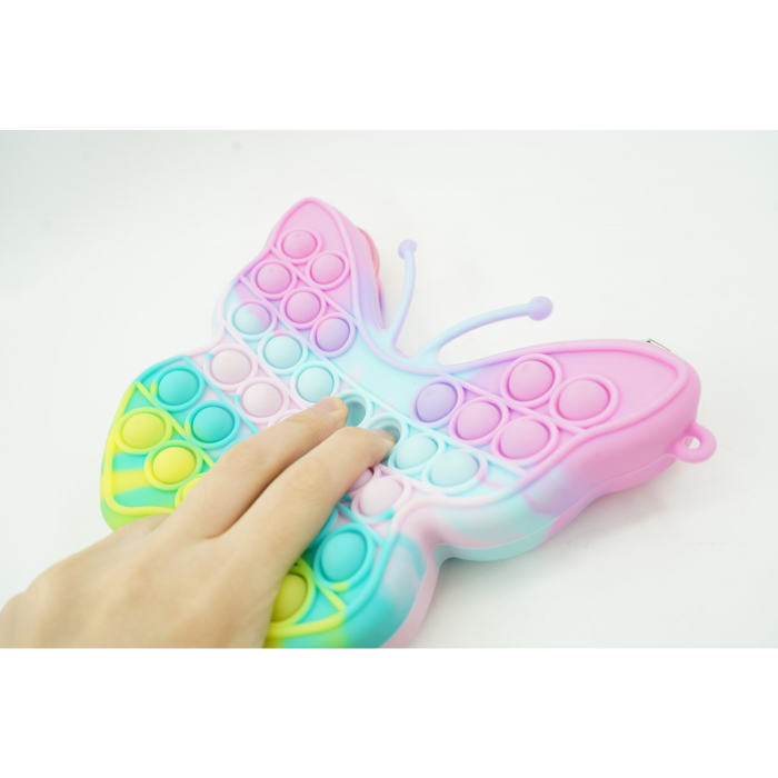 Jucarie antistres din silicon, Flippy, Pop It Now and Flip It, Geanta mica, Fluturas, Macarons [2]
