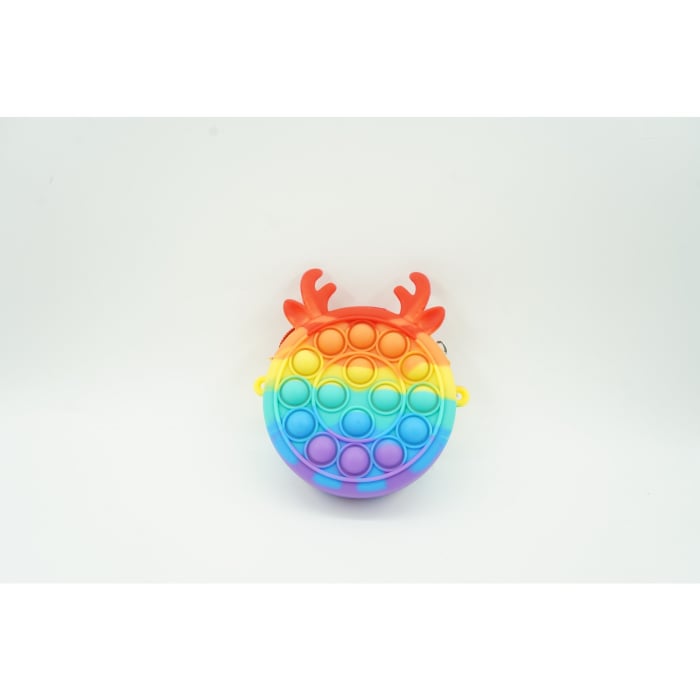 Jucarie antistres din silicon Flippy, Pop it Now and Flip It ,Mini Geanta, Ren, 6 cm, Curcubeu [2]