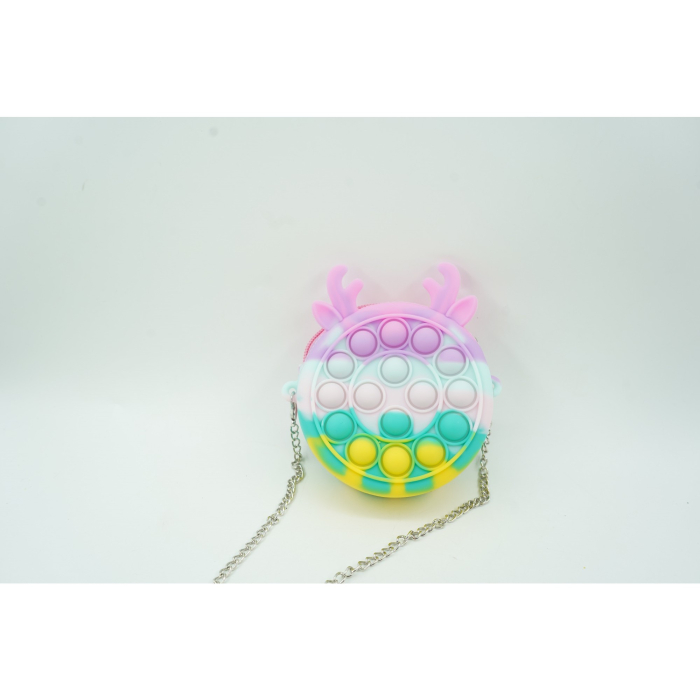 Jucarie antistres din silicon Flippy, Pop it Now and Flip It ,Mini Geanta, Ren, 6 cm, Macarons [5]