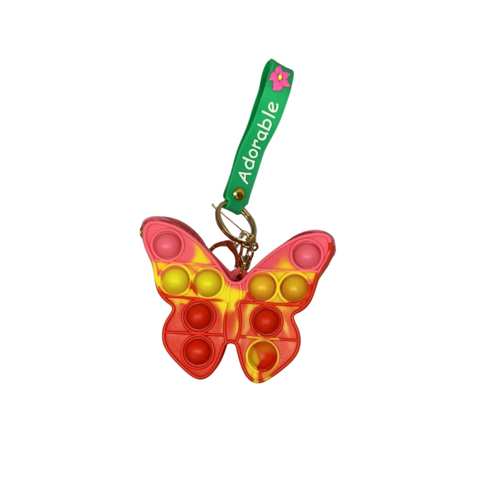 Jucarie antistres din silicon, Flippy, Pop It Now and Flip It, Portofel fluturas, Rosu/Galben [2]