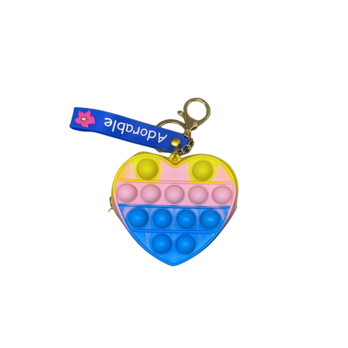 Jucarie antistres din silicon, Flippy, Pop It Now and Flip It, Portofel inima, Roz/Albastru [1]