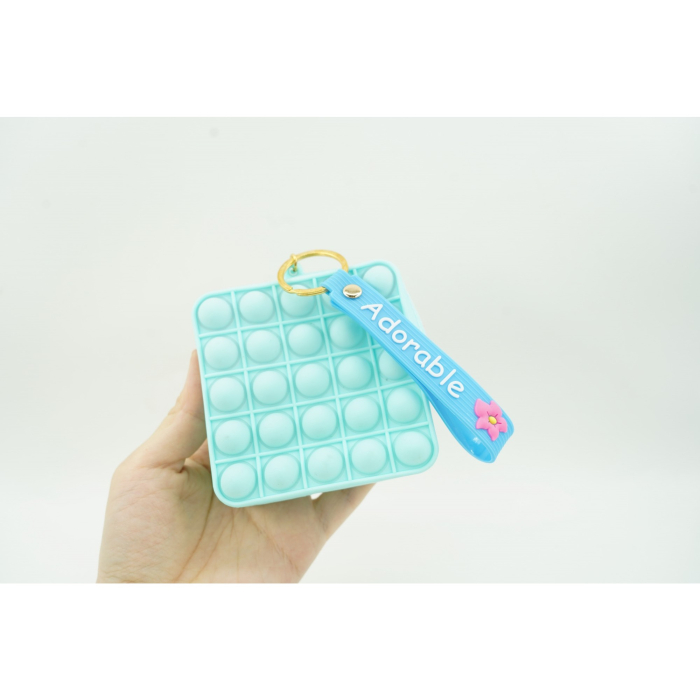 Jucarie antistres din silicon, Flippy, Pop It Now and Flip It, Portofel patrat, Verde/Bleu [2]