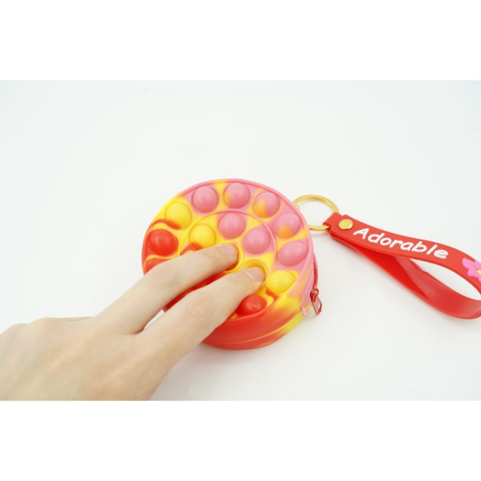 Jucarie antistres din silicon, Flippy, Pop It Now and Flip It, Portofel rotund, Rosu/Galben [3]