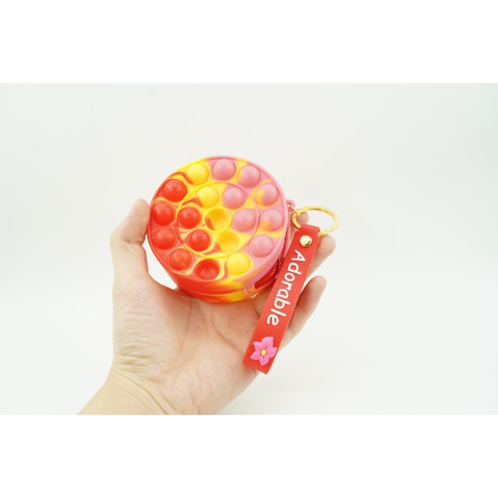 Jucarie antistres din silicon, Flippy, Pop It Now and Flip It, Portofel rotund, Rosu/Galben [6]