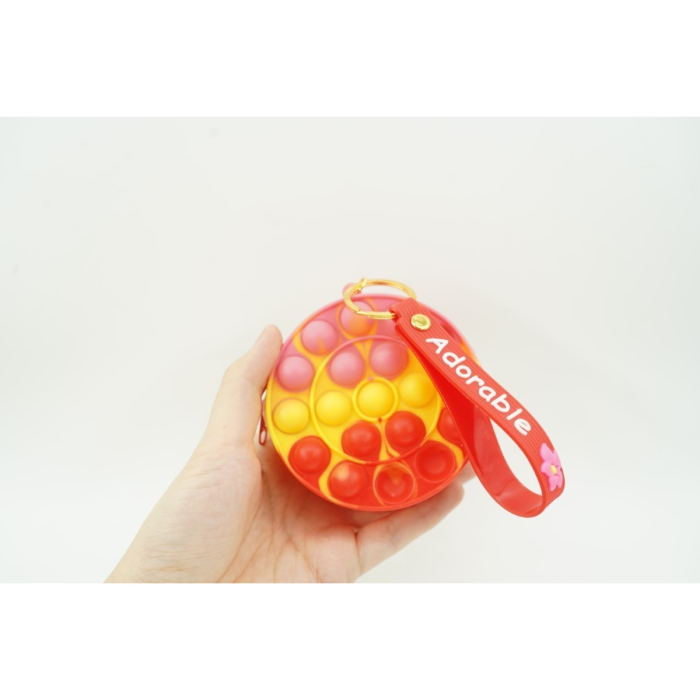 Jucarie antistres din silicon, Flippy, Pop It Now and Flip It, Portofel rotund, Rosu/Galben [2]