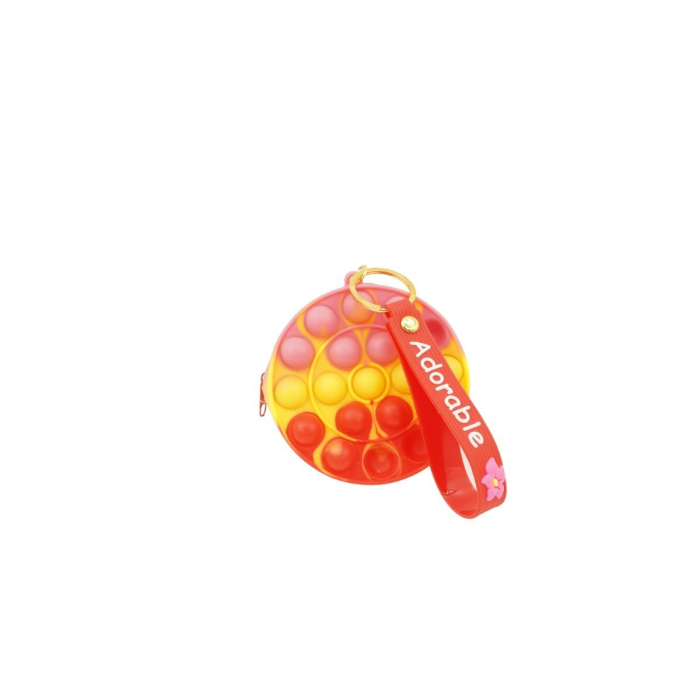 Jucarie antistres din silicon, Flippy, Pop It Now and Flip It, Portofel rotund, Rosu/Galben [1]
