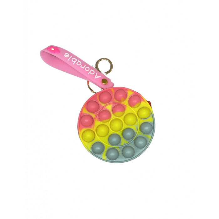 Jucarie antistres din silicon, Flippy, Pop It Now and Flip It, Portofel rotund, Roz/Gri [1]