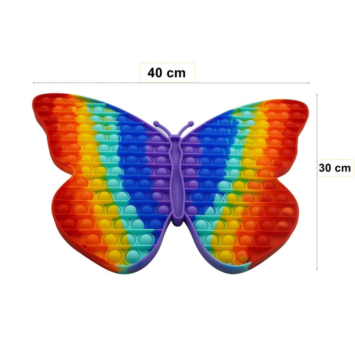 Jucarie antistres din silicon Pop it now, forma Fluture, multicolor, urias [8]