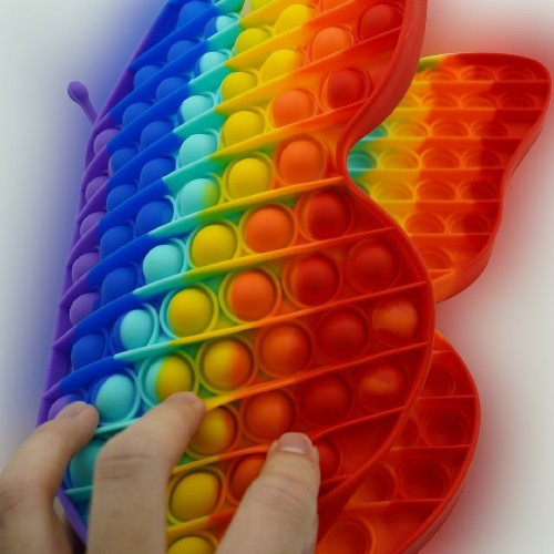 Jucarie antistres din silicon Pop it now, forma Fluture, multicolor, urias [7]