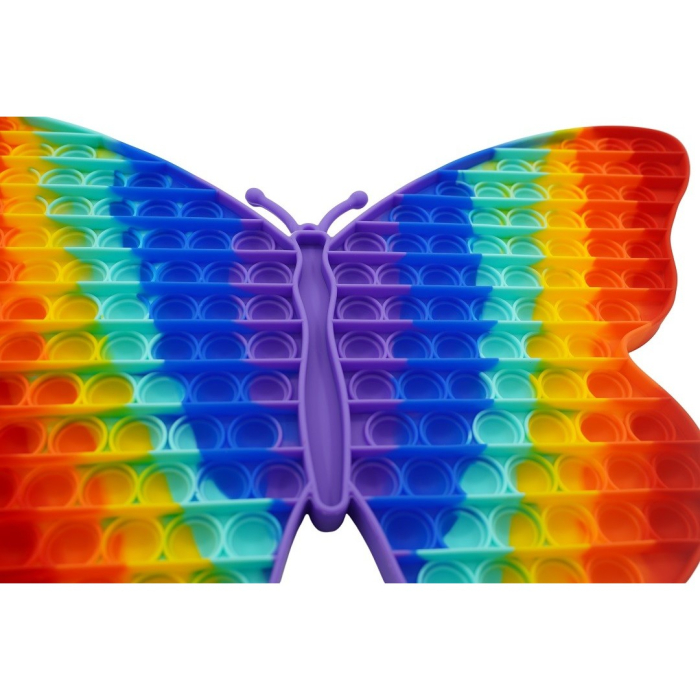 Jucarie antistres din silicon Pop it now, forma Fluture, multicolor, urias [5]