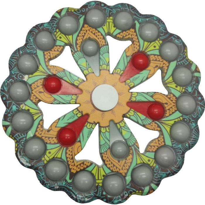 Jucarie Antistres, Flippy, Model Simple Dimple, Fidget Toy Spinner, cu 24 Buline, Multicolor [1]