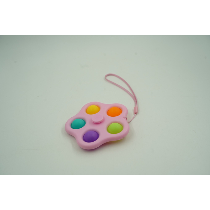 Jucarie antistres simple dimple fidget toy spinner cu 5 buline, Multicolor/Roz [2]