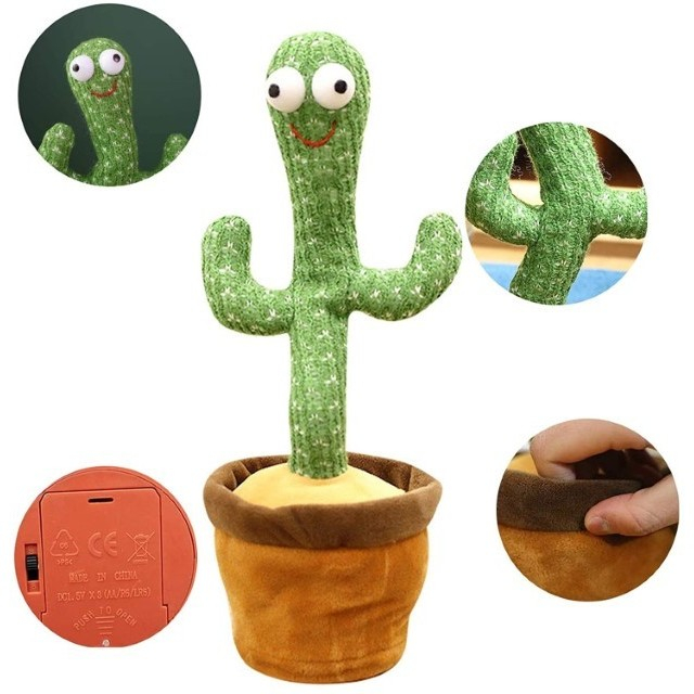 Jucarie Cactus dansator cu acumulator, Imita, Canta, Danseaza, Palarie si fular incluse [4]