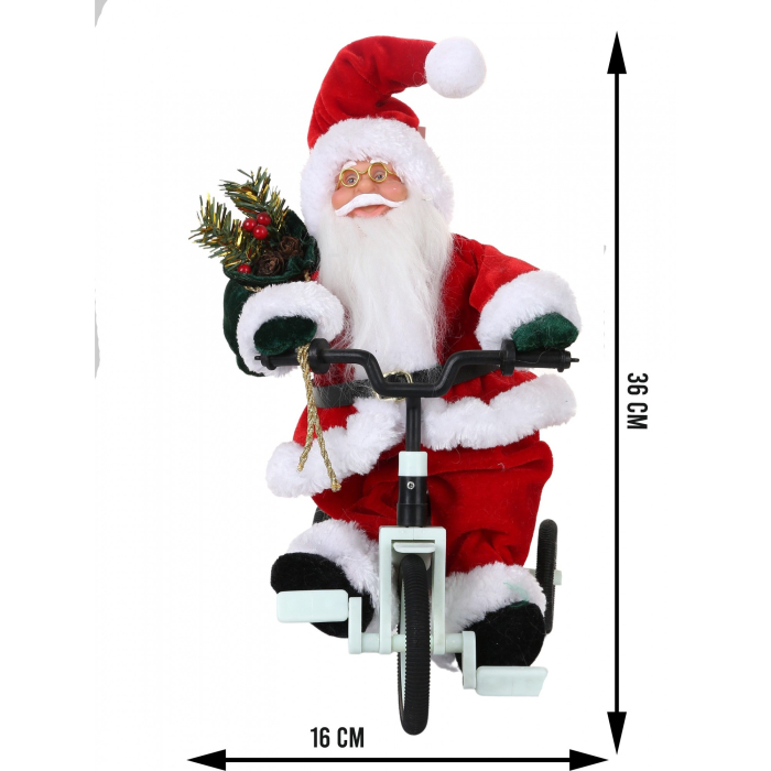 Jucarie decorativa, Flippy, Mos Craciun, 36 cm x 16 cm, grosime 23 cm, lana, tesatura de plus, poliester, interior/exterior [6]