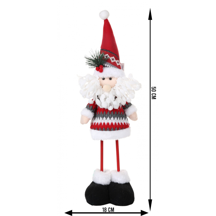 Jucarie decorativa, Flippy, Mos Craciun, 50 x 18 cm, lana, tesatura de plus, poliester, interior/exterior [6]