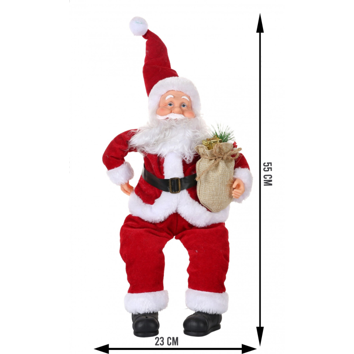 Jucarie decorativa, Flippy, Mos Craciun,  55 cm x 23 cm, grosime 25 cm, lana, tesatura de plus, poliester, interior/exterior [6]