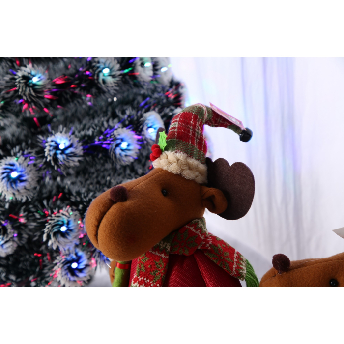 Jucarie decorativa, Flippy, Ren, inaltime 48 cm,  cu extensie pana la 68 cm, latime 24 cm, lana, tesatura de plus, poliester, interior/exterior [4]