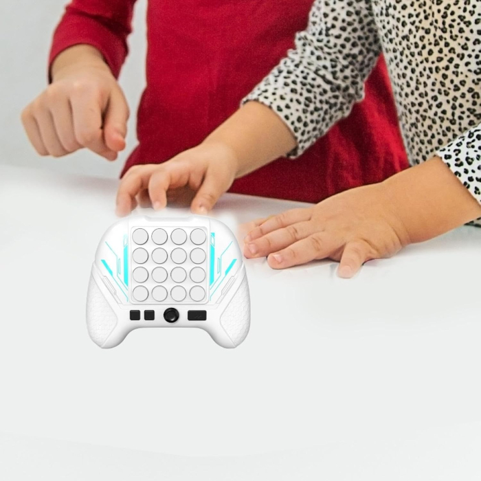 Jucarie Interactiva Pop It, Flippy, Tip Consola, Anti-Stres, 5 Moduri de Joc, din ABS si Silicon, +3 Ani, Sunete si Lumini Model Controller, Alb [3]