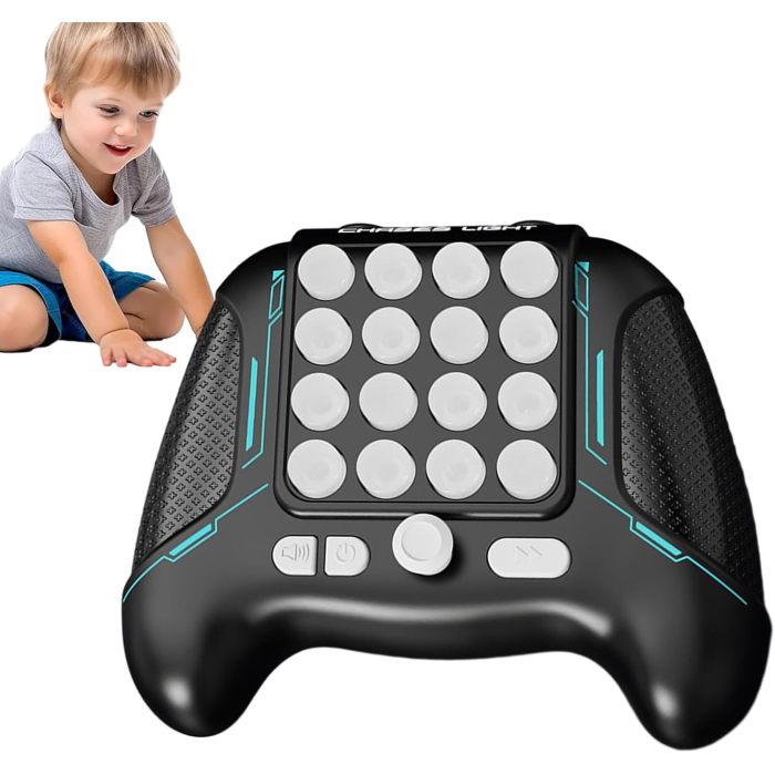 Jucarie Interactiva Pop It, Flippy, Tip Consola, Anti-Stres, 5 Moduri de Joc, din ABS si Silicon, +3 Ani, Sunete si Lumini Model Controller, Negru [5]