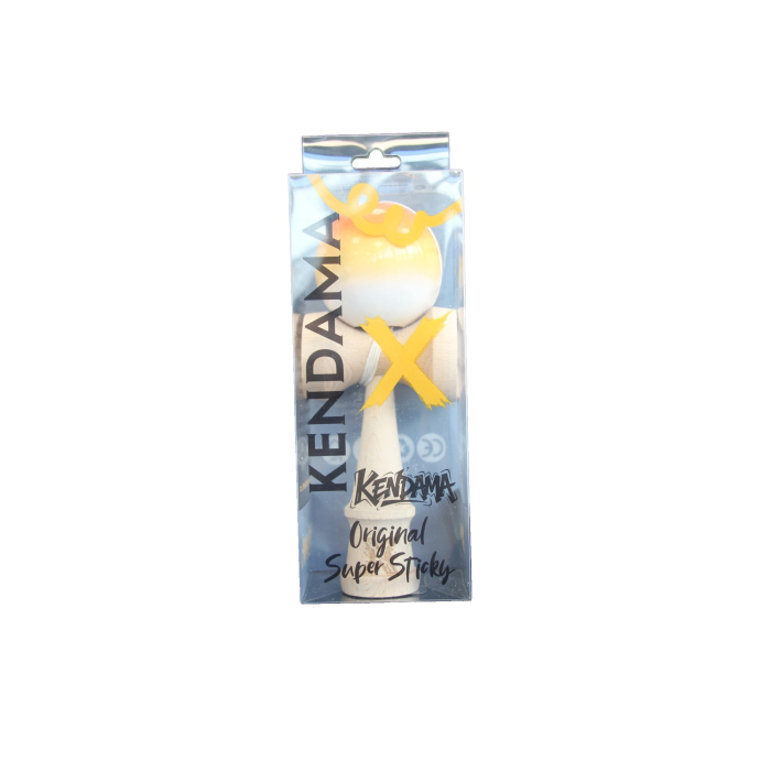 Jucarie Kendama X Originala, Profesionala, Flippy, Super Sticky din Lemn, 18 cm, Gradient Portocaliu/Galben/Alb [4]