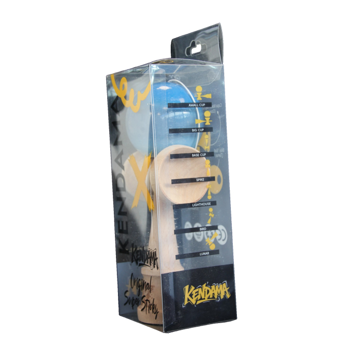 Jucarie Kendama X Originala, Profesionala, Flippy, Super Sticky din Lemn, 18 cm, Gradient Albastru/Gri/Bleu [3]