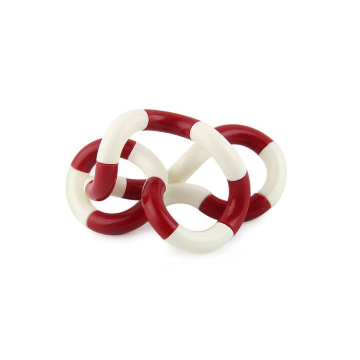 Jucarie senzoriala antistres, Fidget Twist cu miscari infinite de decompresie, Alb/Rosu [3]